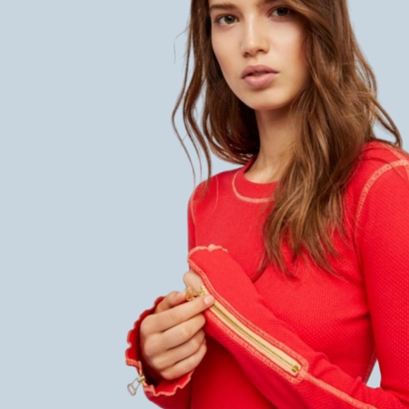 Free People Tops - Free People Zip it Cuff Top